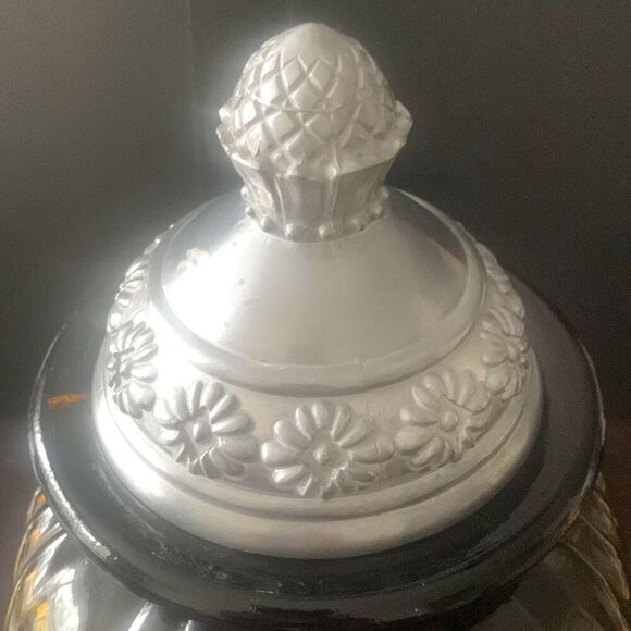 Vintage Artland Apothecary Amber Glass Jar Canister A Charming Addition Rare HTF - Picture 15 of 15